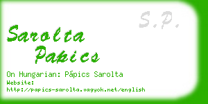 sarolta papics business card